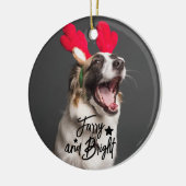 Furcht und Hund oder Katzen Foto Personalisiert Keramik Ornament (Links)