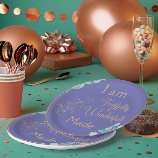 Furcht und wunderbar gemacht pappteller (Multi)