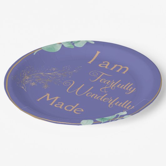 Furcht und wunderbar gemacht pappteller (Schrägansicht)