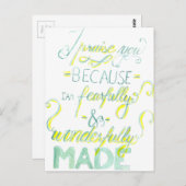 Furcht und wunderbar gemacht postkarte (Vorne/Hinten)