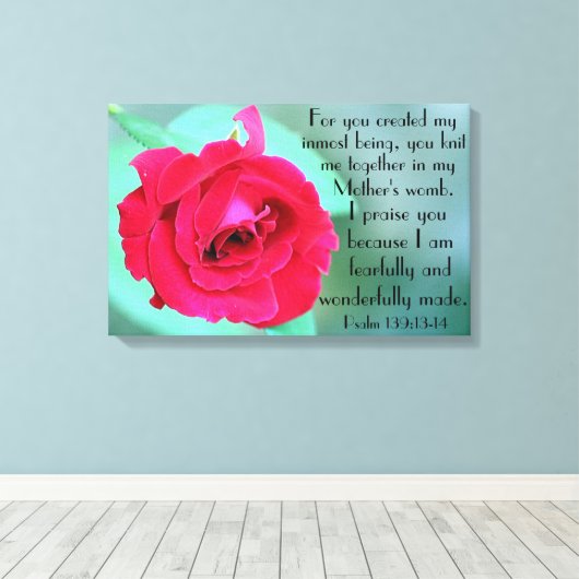 Furcht und wunderbar gemacht Psalms Bibelverse Leinwanddruck (Insitu (Holzboden))