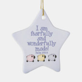 Furcht und wunderbar Made - Blau Keramik Ornament (Rechts)