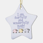 Furcht und wunderbar Made - Blau Keramik Ornament (Links)