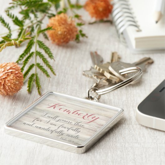 Furcht und wunderbar Made - Ps. 139:14 Schlüsselanhänger (Seite)