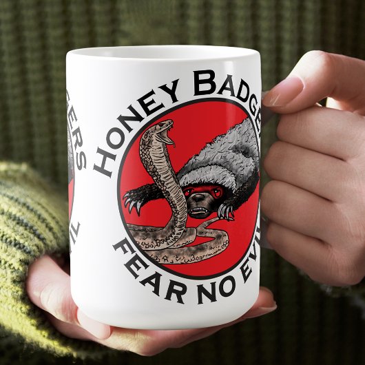 Furcht vor bösen Badass Honey Badger Red Animal Ar Kaffeetasse