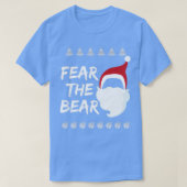 Furcht vor dem Bären Santas-Bart und Weihnachtshut T-Shirt (Design vorne)