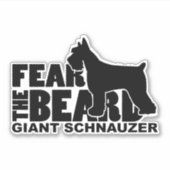 Furcht vor dem Bart Decal für Riesenschnauzer-Lieb Aufkleber (Vorderseite)