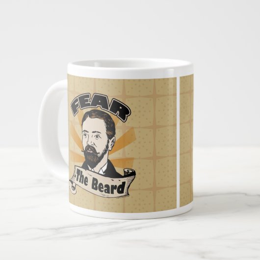 Furcht vor dem Bart, Funny Mustache Jumbo-Tasse (Vorderseite Links)
