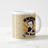 Furcht vor dem Bart, Funny Mustache Jumbo-Tasse (Vorderseite Rechts)