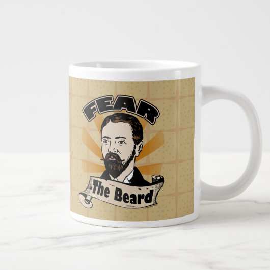 Furcht vor dem Bart, Funny Mustache Jumbo-Tasse (Rechts)