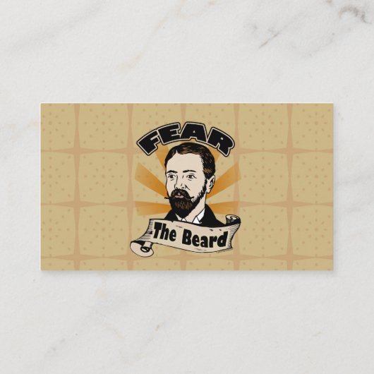 Furcht vor dem Bart, Funny Mustache Visitenkarte (Rückseite)