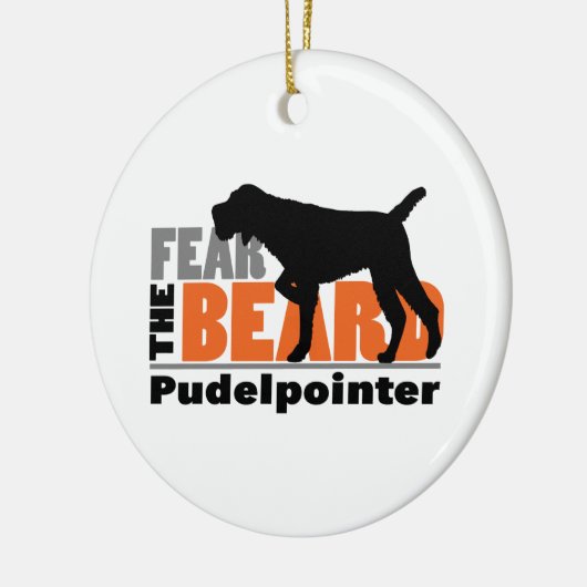 Furcht vor dem Bart - Pudelpointer Keramikornament (Links)