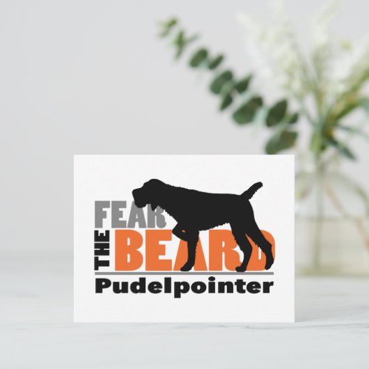 Furcht vor dem Bart - Pudelpointer Postkarte (Stehend Vorderseite)