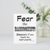 Furcht vor dem Bassoonisten Postkarte (Stehend Vorderseite)