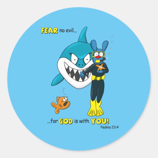 Furcht vor dem bösen Hai - Aufkleber für Knochen (Vorderseite)