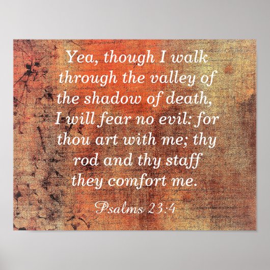 Furcht vor dem Bösen — Psalmen 23:4 - Kunstdruck Poster (Vorne)