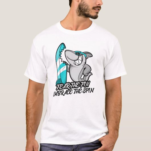 Furcht vor dem Fin, Ebrace die Spin Surfshai T-Shirt (Vorderseite)