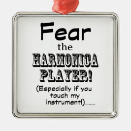 Furcht vor dem Harmonica-Spieler Silbernes Ornament