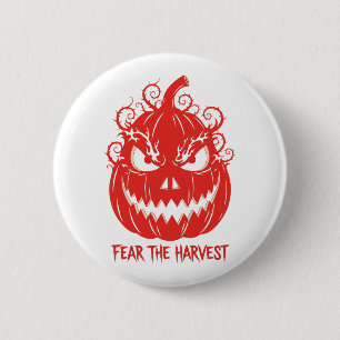 Furcht vor dem harten bösen Kürbiskürbis Halloween Button