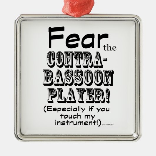 Furcht vor dem Kontrabassoon-Spieler Silbernes Ornament (Vorne)