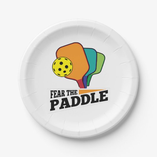 Furcht vor dem Paddle Funny Pickleball Picklballs  Pappteller (Vorderseite)