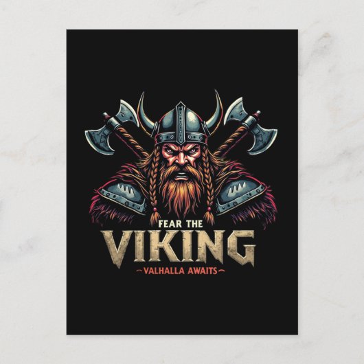 Furcht vor dem Wikinger Krieger Valhalla erwartet Postkarte (Vorderseite)