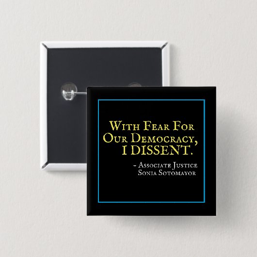 Furcht vor unserer Demokratie verzeihe ich den Pla Button (Vorne & Hinten)