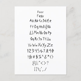 Furcht - Zazzle Schriftart Sampler Sheet Postkarte