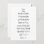 Furcht - Zazzle Schriftart Sampler Sheet Postkarte (Vorne/Hinten)