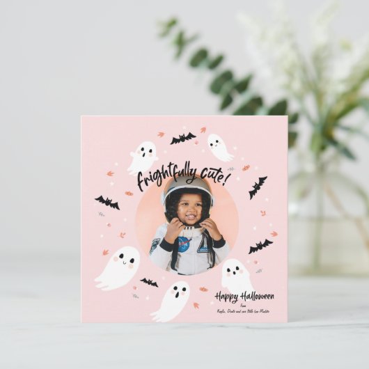 Furchtbar Niedliche Halloween-Fotokarte Einladung (Stehend Vorderseite)