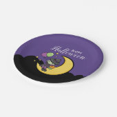 Furchtbar Niedliche Halloween-Hexe Pappteller (Schrägansicht)