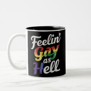 Furchtbar schwul, LGBT Stolz Zweifarbige Tasse