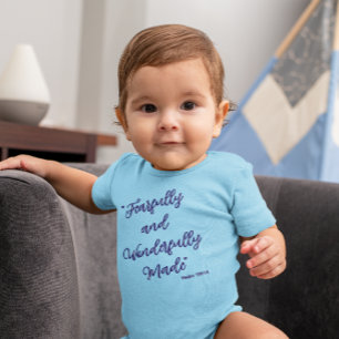 "Furchtbar und wunderbar gemacht" Bibelvers Baby Strampler