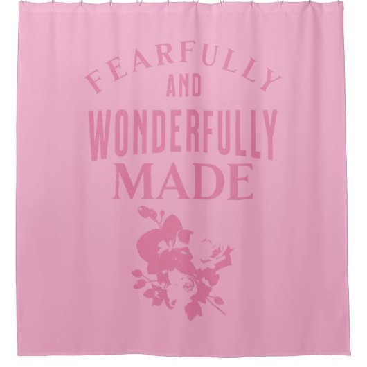 "Furchtbar und wunderbar gemacht." Christlich Duschvorhang (Vorderseite)
