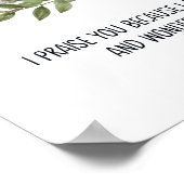 Furchtbar und wunderbar gemacht, Psalm 139:14 Poster (Ecke)