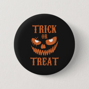 Furchtbare Halloween-Face-Trick-Leckerei Dunkler S Button