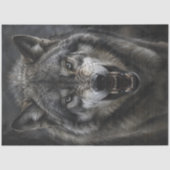 Furchtbarer Grauwolf-Decoupage Seidenpapier (Vorderseite)