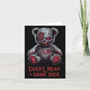 Furchtbarer Teddy Gruseliger Plüsch Horror Teddybä Karte