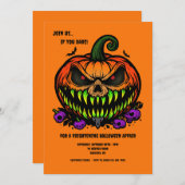 Furchtbares Jack-O-Lantern-Halloween Einladung (Vorne/Hinten)