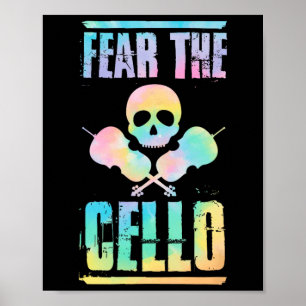 Fürchte den Cello-Totenkopf im Halloween-Stil Cell Poster