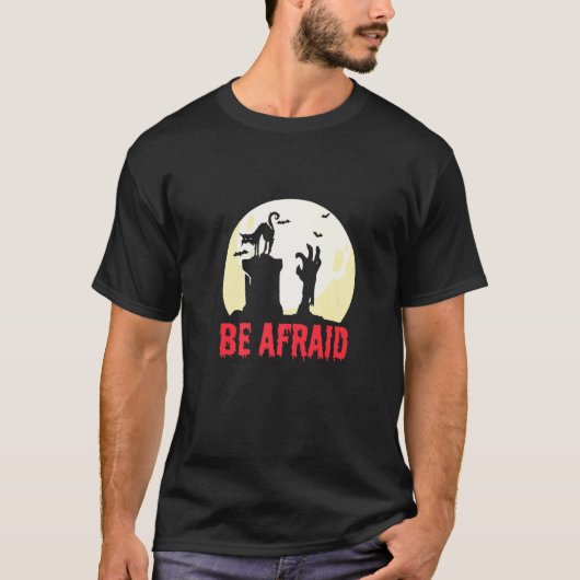 Fürchte dich Katze Fledermaus T-Shirt (Vorderseite)