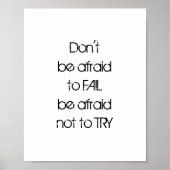 Fürchte dich nicht, Angst VERSAGEN, dich nicht zu  Poster (Vorne)