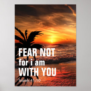 Fürchte dich nicht, denn ich bin bei dir (Jesaja 4 Poster
