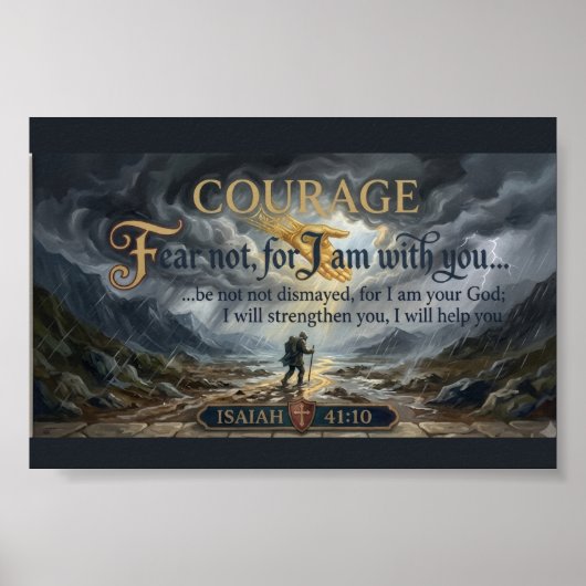 Fürchte dich nicht, denn ich bin bei dir | Jesaja Poster (Vorne)