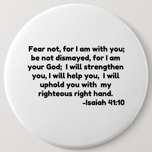 Fürchte dich nicht, denn ich bin bei dir; sei nic button (Vorderseite)