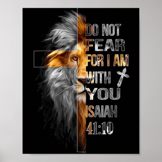 Fürchte dich nicht, denn ich bin mit Jesaja 41:10 Poster (Vorne)