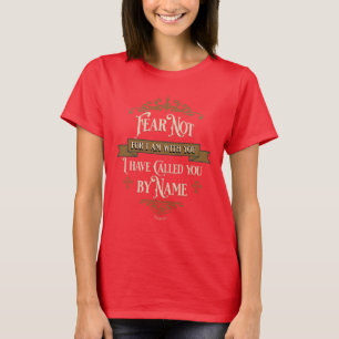 "Fürchte dich nicht" Goldkreuz Vintage-Schrift T-Shirt