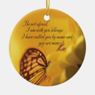 Fürchte dich nicht Religiöse Schmetterling auf Gän Keramik Ornament