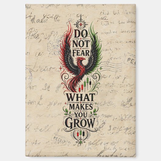 Fürchte dich nicht Vintage-Letter-Phoenix-Design Magnet (Vorderseite)