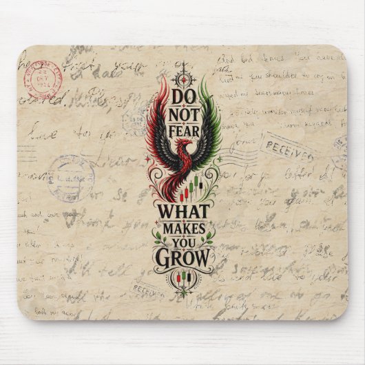 Fürchte dich nicht Vintage-Letter-Phoenix-Design Mousepad (Vorne)